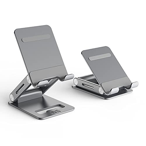Minthouzスマホスタンド タブレットスタンド 充電ながらスマホ・タブレット両用スタンド 角度調整可能 折畳式 収納便利 4.7-7.9インチのデバイスに対応 携帯スタンド （グレー）