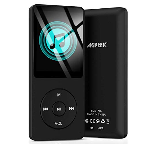 AGPtEK A02 音楽再生なら最大70時間のロスレスサウンドMP3プレーヤー（容量8GB)(ブラック)