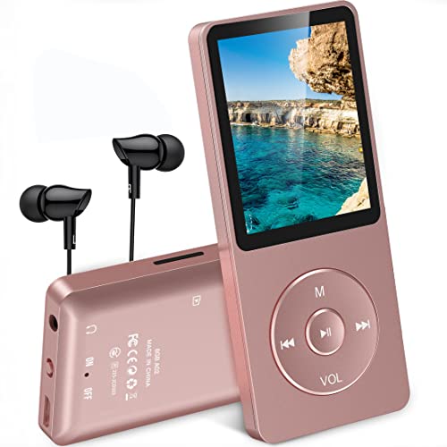 AGPTEK 新型 最大70再生時間 ロスレス音質 MP3プレーヤー 超軽量 音楽プレーヤー 内蔵容量8GB マイクロSDカードに対応 ローズゴールド A02(Bluetooth なし）