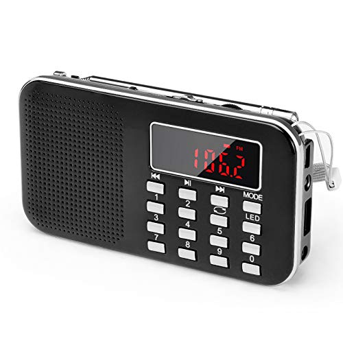 J-908 USB ラジオ 充電式 AM/ワイドFM デジタル ポータブル ラジオ ミニ 懐中電灯付き 対応 AUX 簡単操作 MP3プレーヤー機能付 多機能搭載 2年保証 日本語説明書付き by Gemean