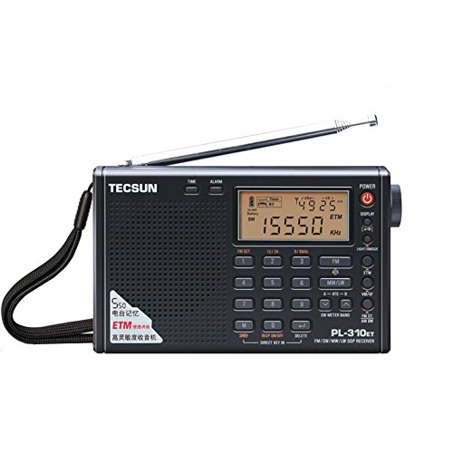 TECSUN PL-310ET ポレットラジオ 高感度ラジオ 短波ラジオ 高感度ラジオ FM LWステレオ世界帯域ラジオ BCL PLL DSP LCD液晶ディスプレー緊急ラジオ 屋外活動に適用して両親にプレゼントすることができる。（日本語の説明書）(黒い)