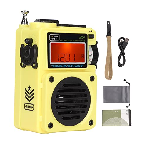 デジタルラジオ、 ポータブル フルバンド 緊急時の天気 ラジオ タイマー付き、 メモリーカード/Bluetoothをサポート、 多機能ラジオ 音楽プレーヤー 家庭用、屋外用(2)