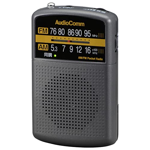 オーム電機 AudioComm AM/FMポケットラジオ グレー RAD-P135N-H 03-5532 OHM