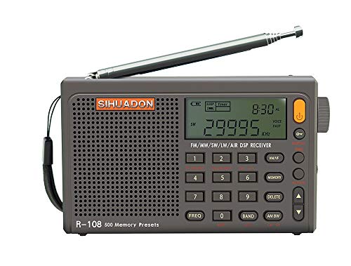 RADIWOWで作る SIHUADON R108 ポータブル BCL短波ラジオAM FM LW SW 航空無線 DSPレシーバー LCD 良好屋内および屋外アクティビティの両親への贈り物