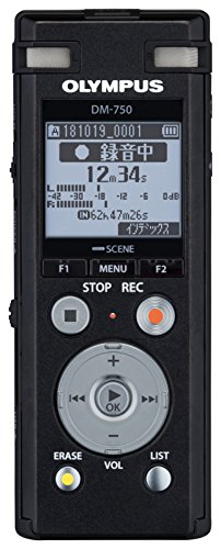OLYMPUS ICレコーダー VoiceTrek DM-750 DM-750 BLK 内蔵メモリー4GB MicroSD (議事録、会議録音、証拠録音、取材、インタビュー、録音) DM-750 BLK