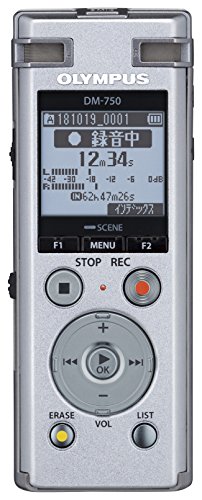 OLYMPUS ICレコーダー VoiceTrek DM-750 DM-750 SLV 内蔵メモリー4GB MicroSD(議事録、会議録音、証拠録音、取材、インタビュー、録音) DM-750 SLV