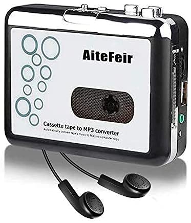 AiteFeir カセットプレーヤー カセットテープ USB変換プレーヤー カセットテープデジタル化 MP3コンバーター カセットテープの音源をMP3に簡単変換録音保存 カセットテープの音源復活 説明書付き (ホワイト)