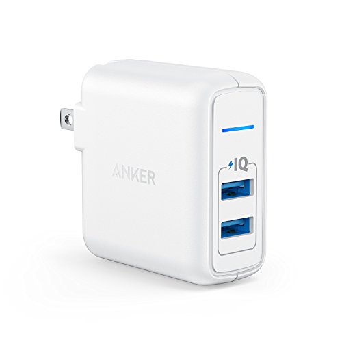 Anker PowerPort 2 Elite (USB 急速充電器 24W 2ポート) 【PSE技術基準適合/PowerIQ搭載/折りたたみ式プラグ搭載/旅行に最適】 iPhone/iPad/Galaxy S9 / Xperia XZ1、その他Android各種対応 (ホワイト)