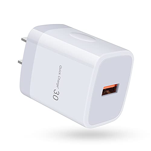 USB コンセント 急速充電器 PSE認証済み/QC3.0/保証付き Quick Charge 3.0 スマホ充電器 iPhone充電器 アンドロイド充電器 携帯充電器 USB電源アダプタ Galaxy Note 20 Ultra,S20 S10 Plus,A10e A11 A20 A50 A70 A51 A01,Moto Z5 Z4 Z3 Play Z2 Z Force, 3.0A iPhone＆Android&タブレット&Kindleなどに対応 18W/3A