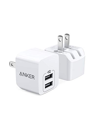 【2個セット】Anker PowerPort mini（USB充電器 12W 2ポート）【PSE技術基準適合/折りたたみ式プラグ/PowerIQ/超コンパクトサイズ 】iPhone iPad Android各種対応 ホワイト