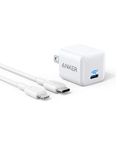 Anker PowerPort III Nano 20W with USB-C & ライトニング ケーブル (PD 充電器 20W USB-C 超小型急速充電器)【PSE技術基準適合 / PowerIQ 3.0 (Gen2)搭載】 iPhone 12 / 12 Pro iPad Air(第4世代) その他 各種機器対応 (ホワイト)