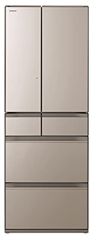 日立 冷蔵庫 幅68.5cm 602L クリスタルシャンパン R-HW60N XN 6ドア 観音開き まるごとチルド 強化処理ガラスドア