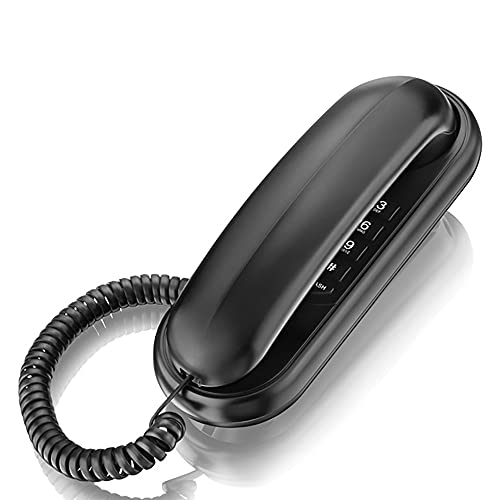 Gtwoilt TCF-1000 電話機 親機のみ シンプルフォン ホーム電話機 ホテルの電話機 壁掛け対応 ミュート/一時停止/リダイヤル機能付き(黒い)
