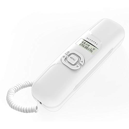 ALCATEL (アルカテル) T16 電話機 ナンバーディスプレイ おしゃれ シンプル 固定電話機 シンプルフォン コンパクト 小型 壁掛け 受付用 オフィス用 業務用 家庭用 リダイヤル 親機のみ 日本語説明書付き ホワイト