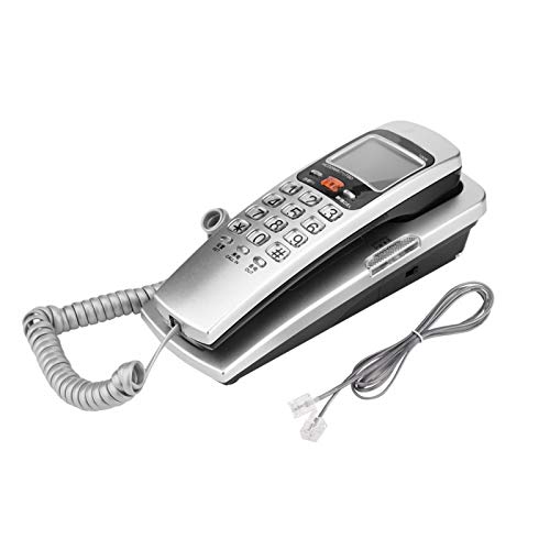 電話機 FSK/DTMF発信者番号電話 クリスタルボタン付き留守番電話 デスク留守番電話(シルバー)