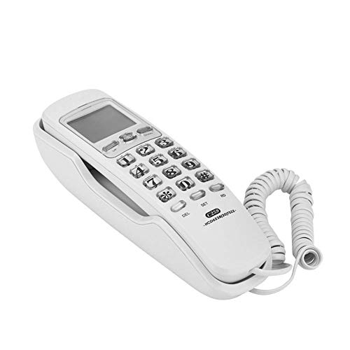電話機 雷保護 通話検索 通話時間の記録 着信番号表示 大きなボタン デスク 壁掛け 固定 有線電話機 ホーム オフィス ホテル用 ホワイト