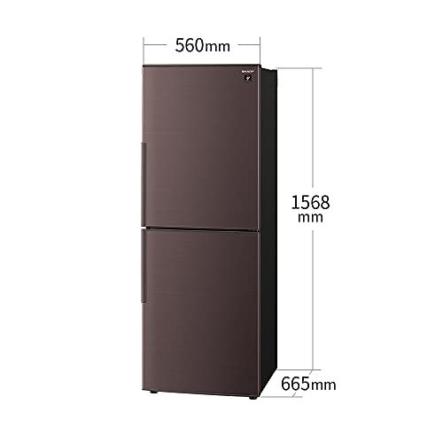 シャープ 冷蔵庫 280L(幅56cm)  2ドアブラウン SJ-PD28G-T