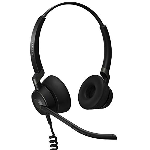 Jabra Engage 50有線ヘッドセット ステレオ - 電話用ヘッドセット 3マイクシステム付き バックグラウンドノイズを遮断 エージェントフォーカスの向上 コールセンターヘッドセット 聴覚保護を強化