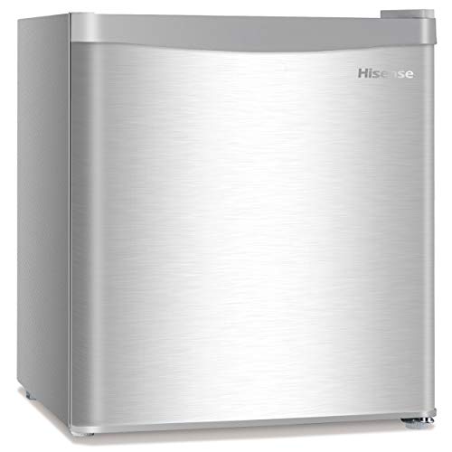 ハイセンス 冷蔵庫 幅46.5cm 42L シルバー HR-A42JWS 1ドア 右開き ステンレスドア 静音