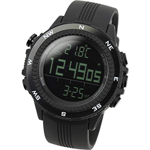 [ラドウェザー] アウトドア腕時計 ドイツ製センサー 高度計 気圧計 温度計 方位計 天気予測 登山 スポーツ時計 (ブラック(反転液晶))