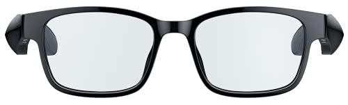 Razer Anzu Smart Glasses Rectangle (S/Mサイズ) ワイヤレスオーディオ スマートグラス 60ms 低レイテンシー Bluetooth 接続 5時間バッテリー持続 オープンイヤー IPX4 防滴仕様 タッチ対応/音声アシスタント 2種類レンズ付(ブルーライト & サングラスレンズ) 【日本正規代理店保証品】 RZ82-03630600-R3M1 ブラック