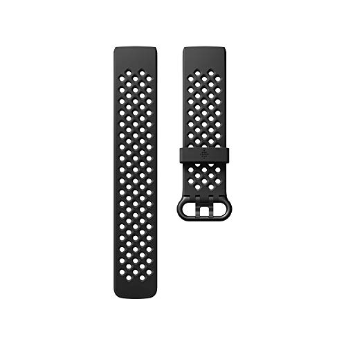 Fitbit フィットビット Charge3/4 純正 交換用 スポーツ リストバンド Black ブラック Sサイズ【日本正規品】FB168SBBKS
