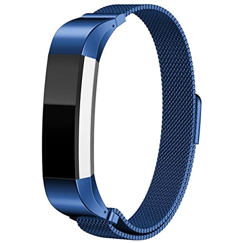 LAREDTREE メタルループバンド Fitbit Alta/Fitbit Alta HRと互換性があり、通気性に優れたステンレススチールループメッシュ磁気調節可能なリストバンド女性用 男性用(ブルー)