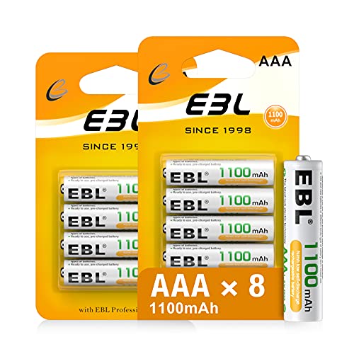EBL 単4充電池 充電式 ニッケル水素充電池 8本入り 高容量充電池 1100mAhで長持ち 約1200回使用可能 単四充電池 AAA充電池8本パック 防災電池