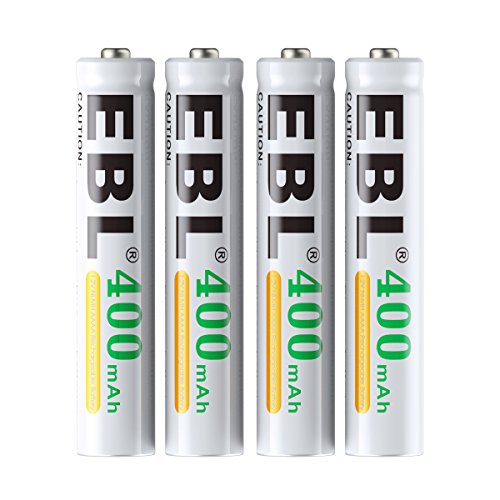 EBL 充電式ニッケル水素電池 単６形 ４個入り 400mAh ケース付き タッチペンに適用 単6形電池