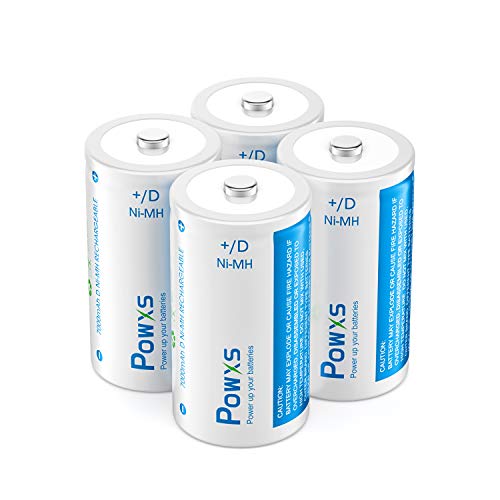 POWXS 単1電池 充電式 ニッケル水素充電池 7000mAh 約1200回使用可能 4本入り 液漏れ防止 単1電池 単1充電池 単一電池
