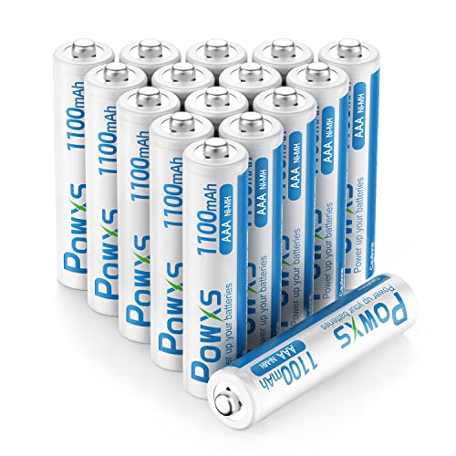 POWXS 単4電池 充電式 ニッケル水素 単四電池 高容量1100mAh 約1500回使用可能 ケース付き16本入り 単四充電池 低自己放電 液漏れ防止 充電池 単4 単4形充電池