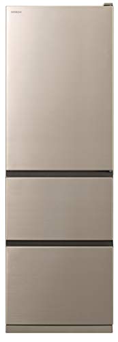 日立 冷蔵庫 幅60cm 375L シャンパン R-V38KV N 3ドア 右開き まんなか野菜室 シンプルデザイン