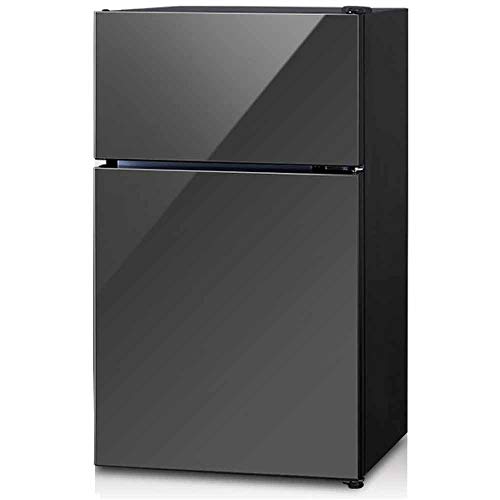 冷蔵庫 81L 小型 右開き ミラーガラス ノンフロン冷凍冷蔵庫ブラック PRC-B082DM-B