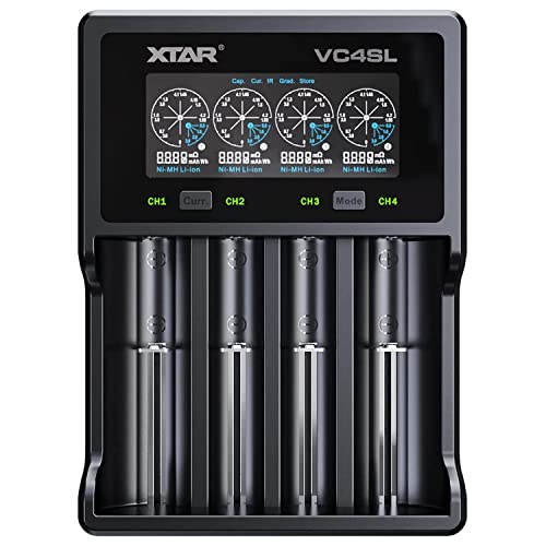 XTAR VC4SL リチウムイオン ニッケル水素充電池 ニカド電池 充電器 4スロット Type-Cポート