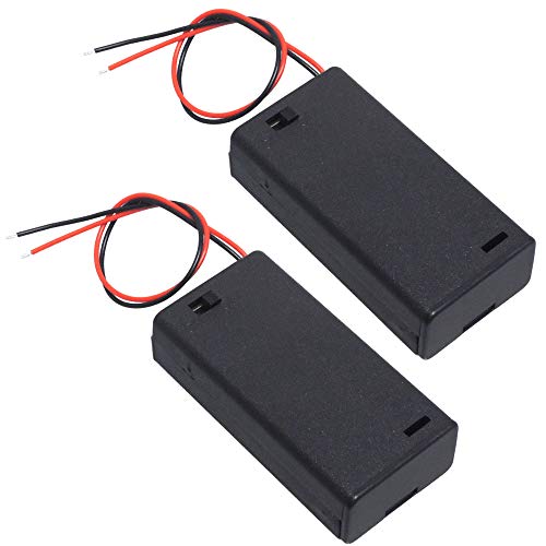 KAUMO 電池ボックス 単3電池×2 直列 3V電池ケース ON/OFFスイッチ付き 電池ホルダー (2個)