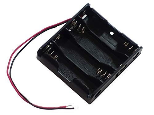 単３電池(AA形)用 ４個タイプ バッテリーホルダー オープンタイプ 電池ケース 電池ホルダー リード線付き プラスチック製 (１個単品)