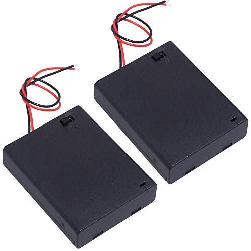 KAUMO 電池ボックス 単4電池×4 直列 6V電池ケース ON/OFFスイッチ付き 電池ホルダー (2個)