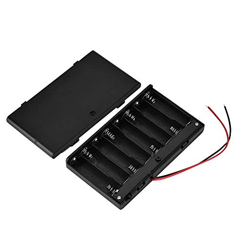 12V電池ケース 12V 8×AA バッテリーケース ABS バッテリー収納ボックス スイッチイン付き ブラック