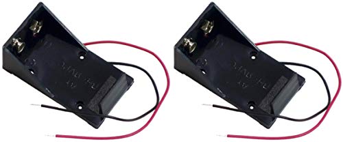 ９Ｖ電池(006P形)用 バッテリーホルダー オープンタイプ 電池ケース 電池ホルダー リード線付き プラスチック製 (２個セット)