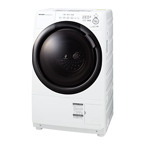 シャープ ドラム式 洗濯乾燥機 ES-S7G-WL ヒーターセンサー乾燥 左開き(ヒンジ左) 洗濯7kg/乾燥3.5kg クリスタルホワイト系 幅640mm 奥行600mm DDインバーター搭載 2022年春モデル