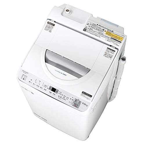 シャープ SHARP タテ型洗濯乾燥機 幅56.5cm(ボディ幅52.0cm) 洗濯・脱水容量 5.5kg ステンレス穴なし槽 シルバー系 ES-TX5C-S