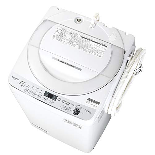 シャープ SHARP 全自動洗濯機 幅56.5cm(ボディ幅52.0cm) 7kg ステンレス穴なし槽 ホワイト系 ES-GE7E-W
