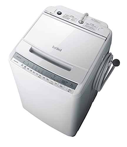 日立 全自動洗濯機 ビートウォッシュ 洗濯容量8kg 本体幅57cm 洗剤セレクト 大流量ナイアガラ ビート洗浄 BW-V80F W ホワイト