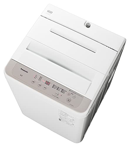 パナソニック 全自動洗濯機 6kg ニュアンスベージュ色 NA-F60B15-C ビッグウェーブ洗浄 「つけおきコース」でがんこな汚れも 「槽乾燥」コースで清潔に