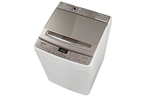 ハイセンス 全自動洗濯機 7.5kg ホワイト/シャンパンゴールド HW-DG75A ガラスドア 省エネ静音