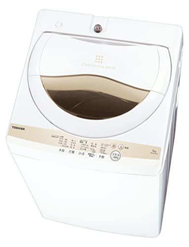 東芝 全自動洗濯機 5kg グランホワイト AW-5GA1 (W) 【浸透パワフル洗浄】 【Wセンサー】 2021年モデル