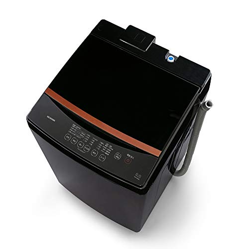 アイリスオーヤマ 洗濯機 8kg ブラックレーベル 全自動 部屋干しモード ガラストップ ステンレス槽 IAW-T803BL