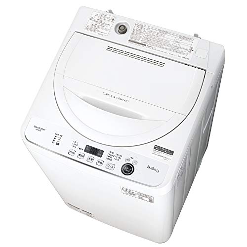 シャープ SHARP 全自動洗濯機 幅56.5cm(ボディ幅52.0cm) 5.5kg ステンレス槽 ホワイト系 ES-GE5E-W