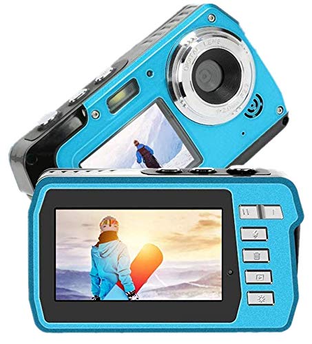 防水カメラ デジカメ 防水 「2020最新版」水中カメラ HD2.7K 48MPデジタルカメラ デュアルスクリーンHD充電カメラ（キャンプ、水中、水泳、最高のセルフィー写真用）日本語説明書付き